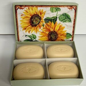 ESTATE FIORENTINA SOAP Girasole Sunflower BATH SOAP  (5.25oz)  Set of 4  NIP